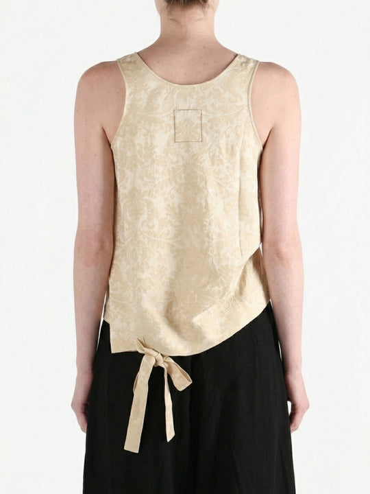 Black top worn by a person, back view
