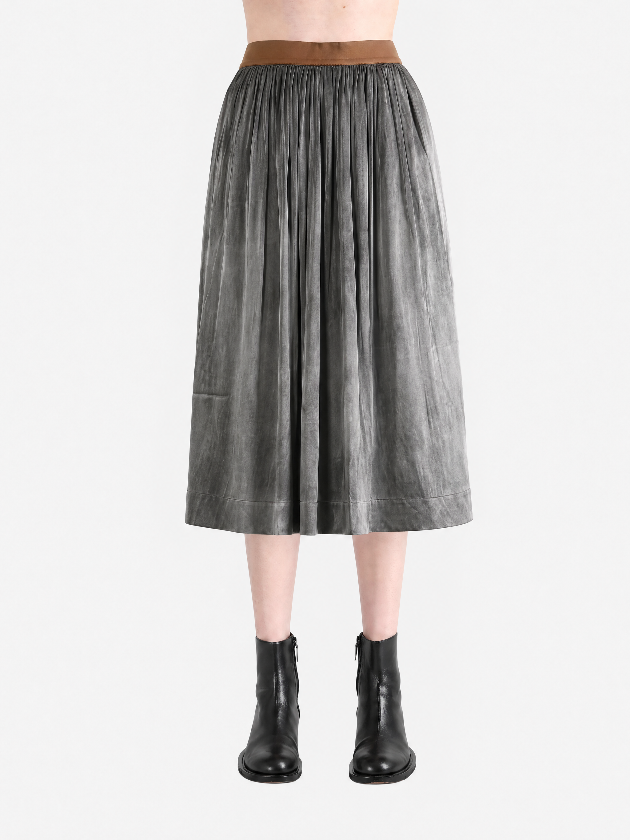 Black skirt worn by a person, showing the skirt fit