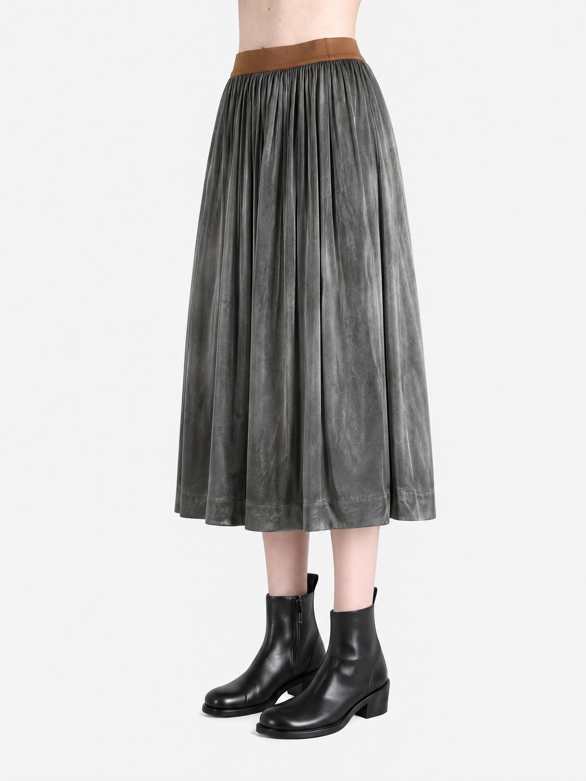 Black skirt worn by a person, showing the skirt fit