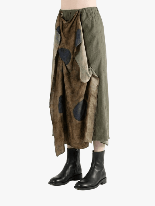 Brown skirt, full body view