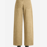 Tan pants worn by a person, back view