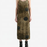 Brown dress worn by a person, showing the dress fit