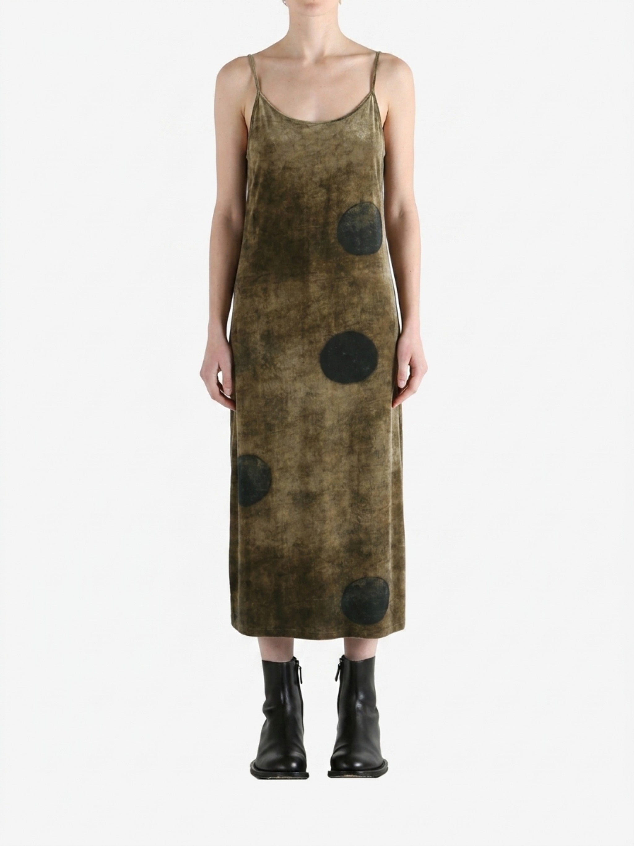Brown dress worn by a person, showing the dress fit