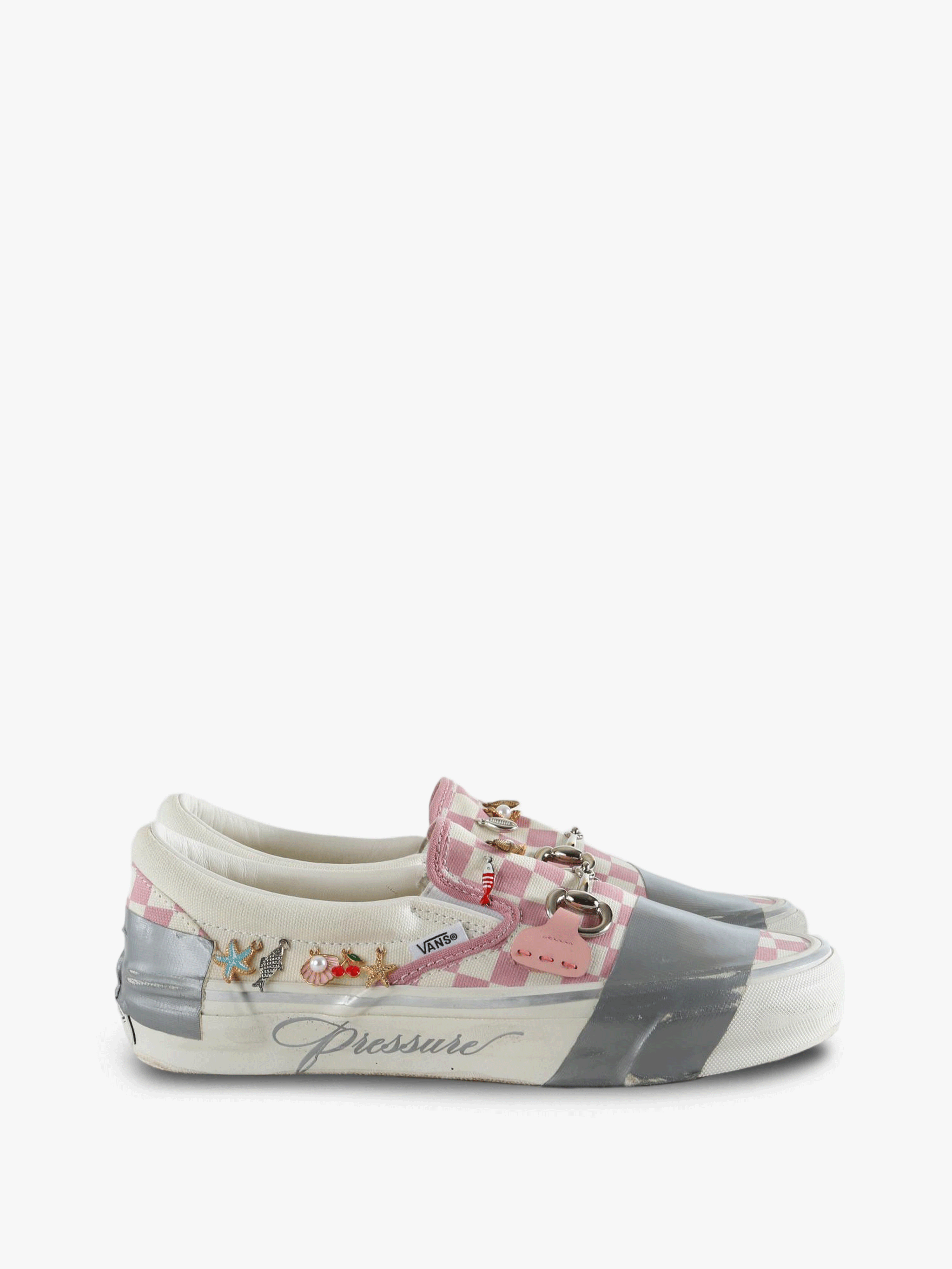 Pink shoes, side view