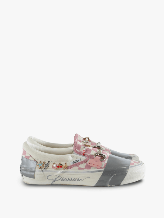 Pink shoes, side view