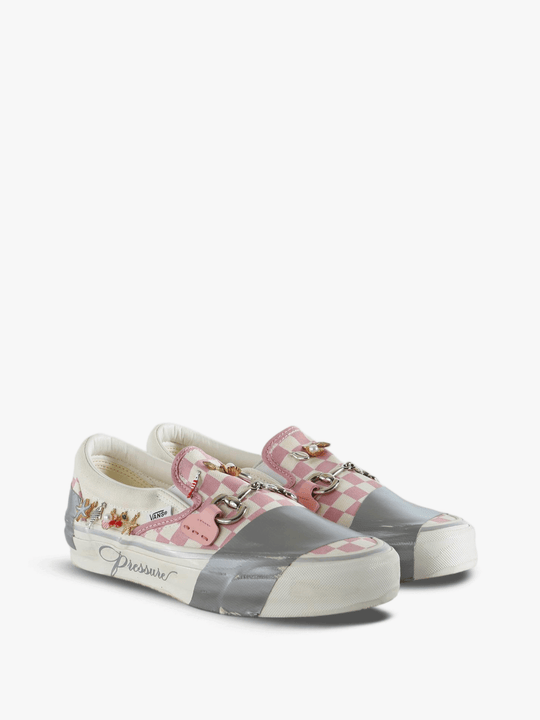 Pink shoes, side view