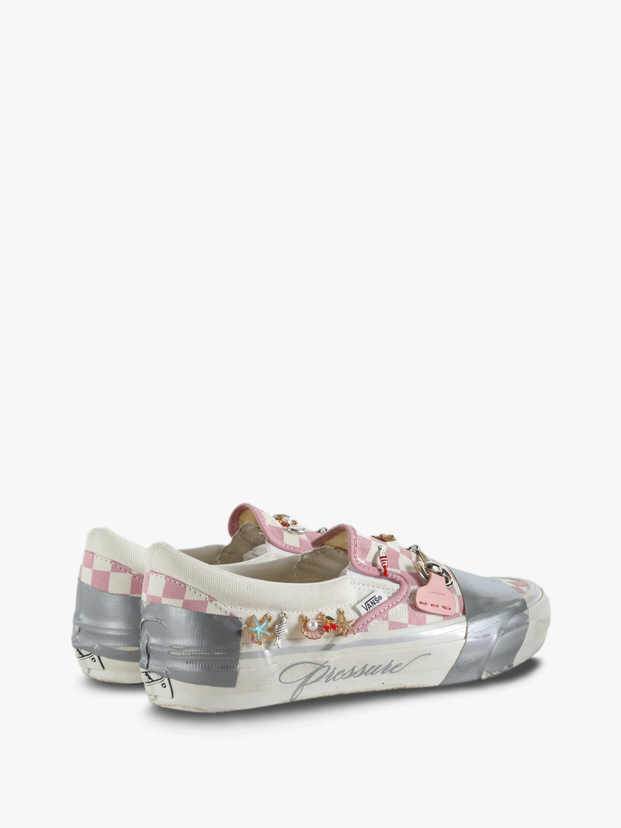 Pink shoes, side view