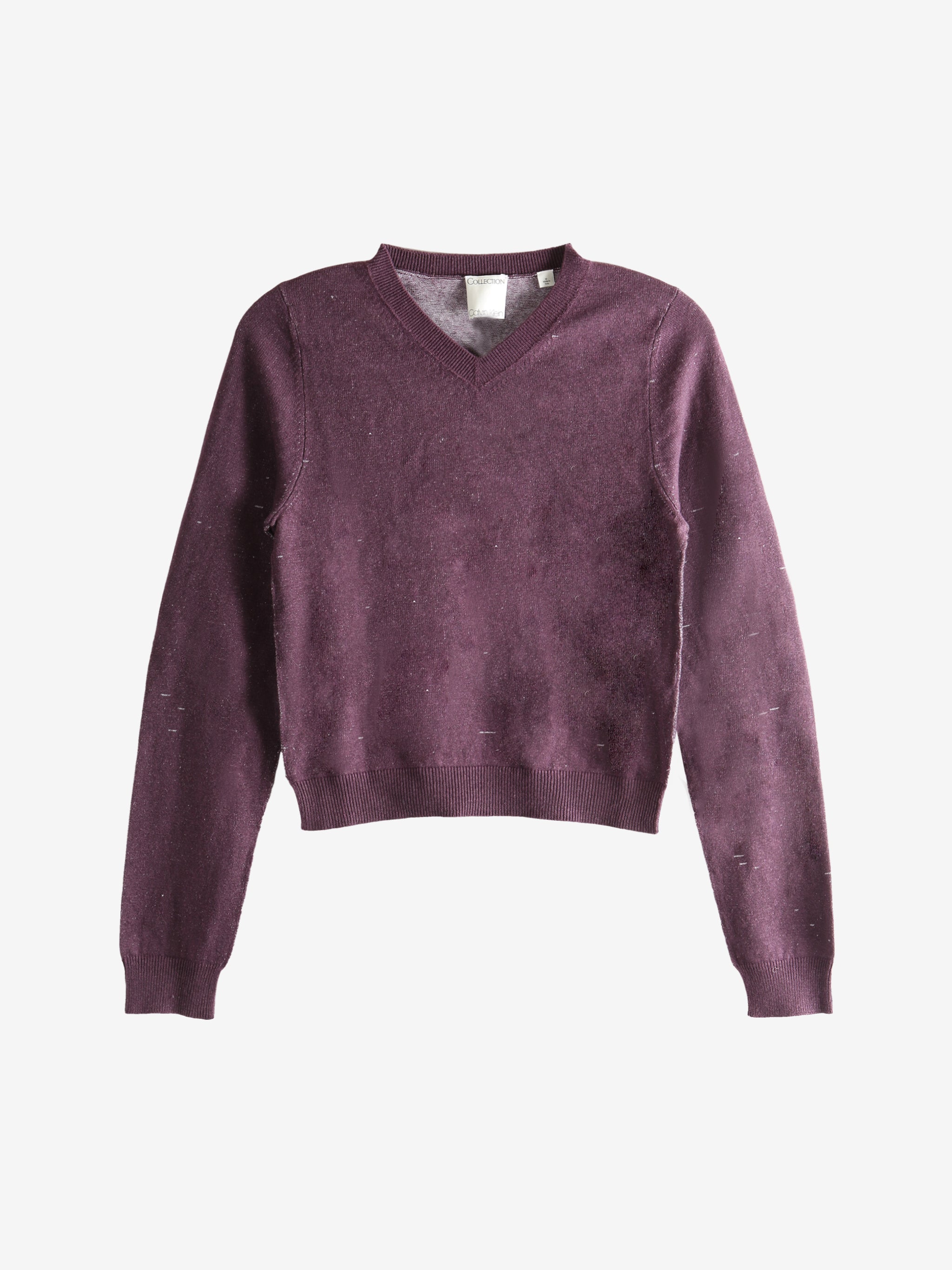 Purple knitwear, front view