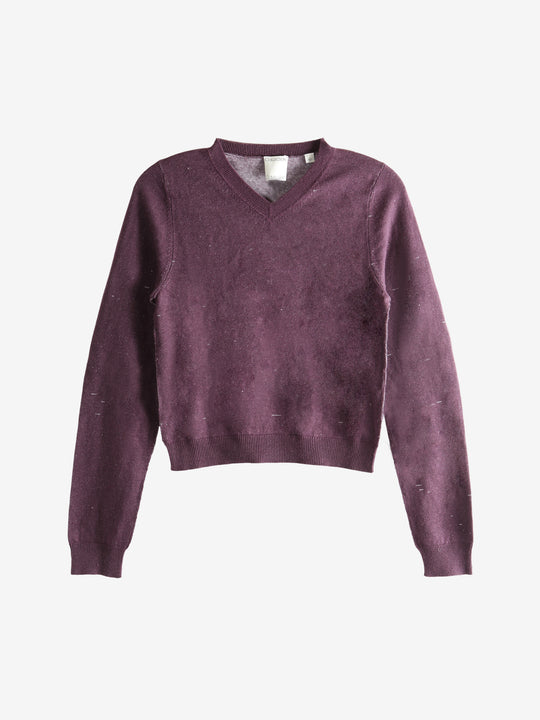 Purple knitwear, front view