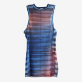 Blue top, front view