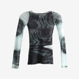 Grey top, front view