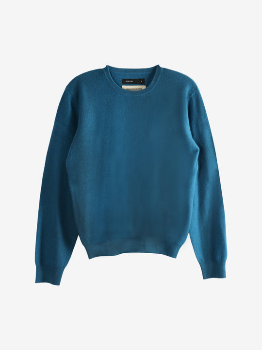 Blue sweater, front view