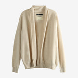 Tan cardigan, front view