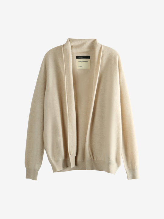 Tan cardigan, front view