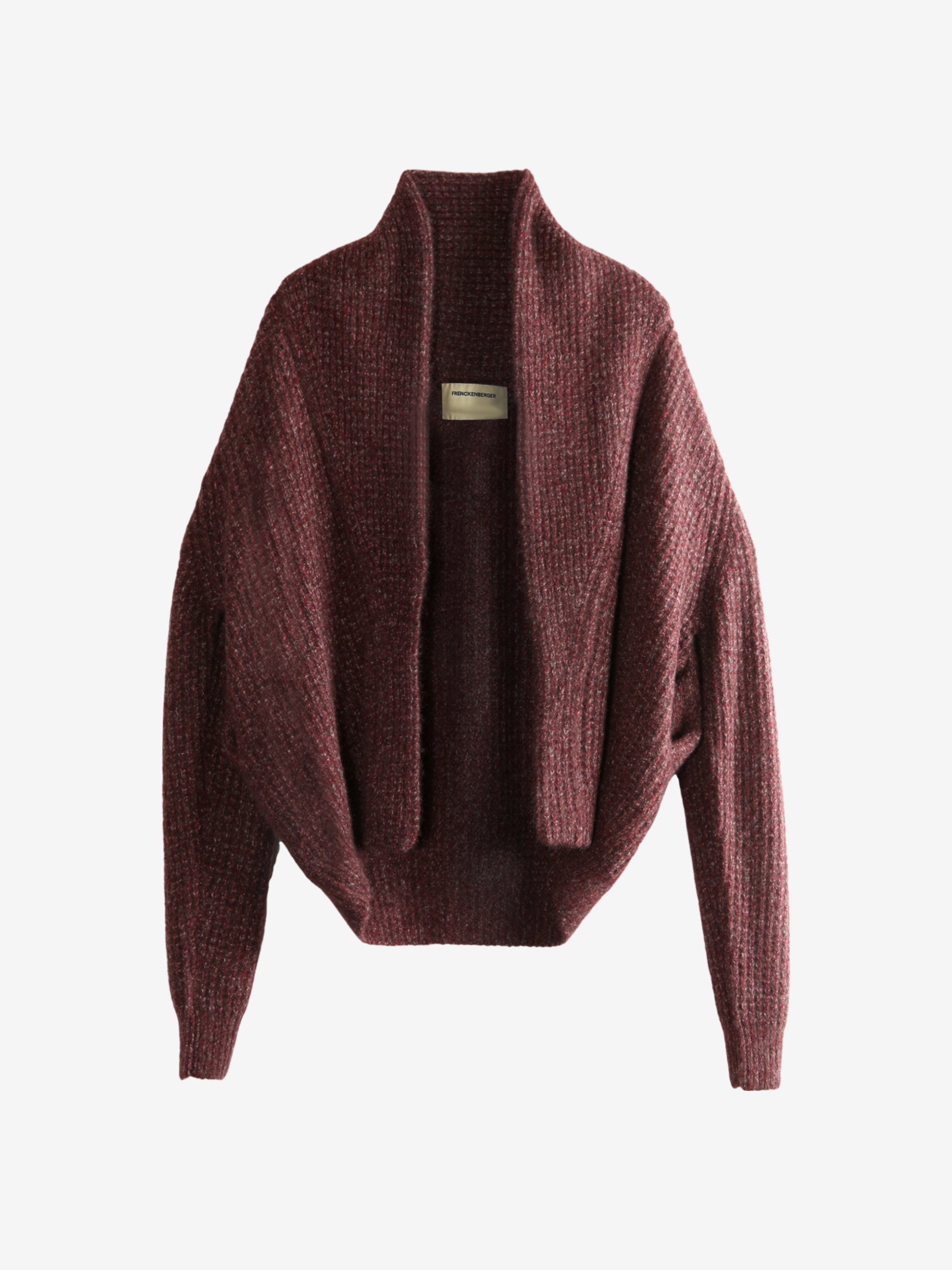 Red cardigan, front view