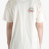 White t-shirt worn by a person, showing the shirt's fit