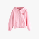 Pink hoodie, front view