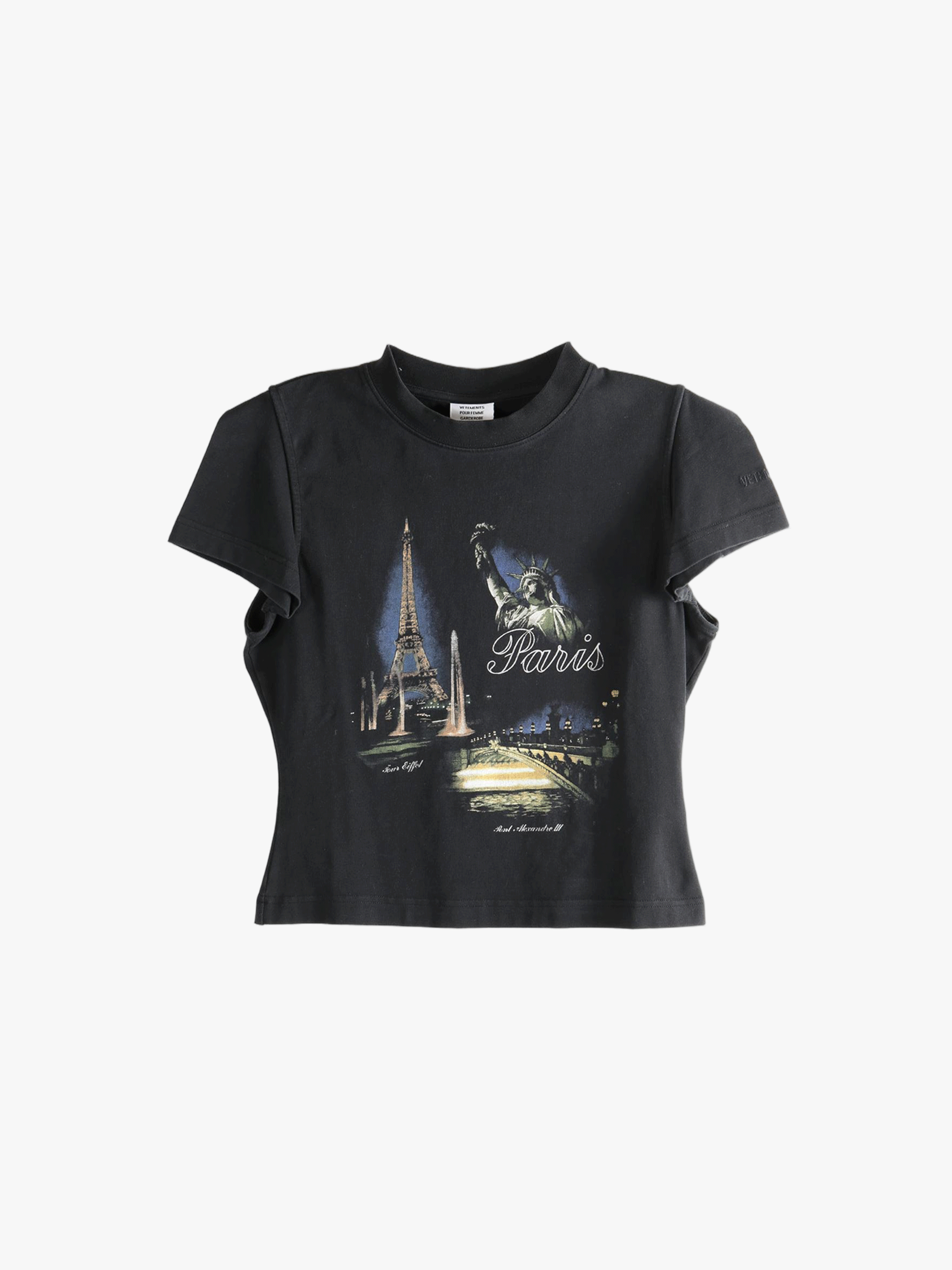 Black t-shirt, front view