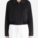Black coat worn by a person, showing the coat fit