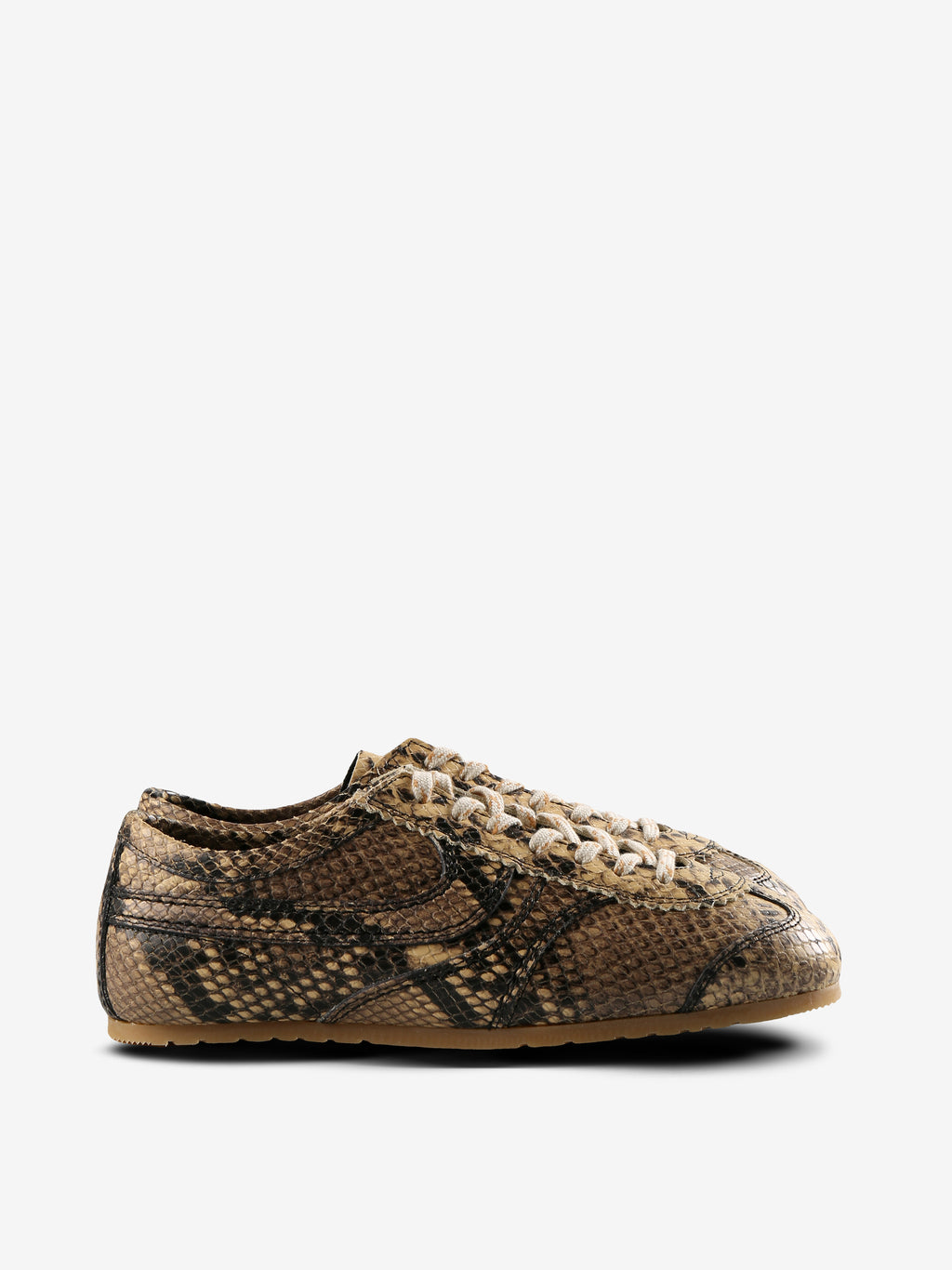 Brown sneaker, front view