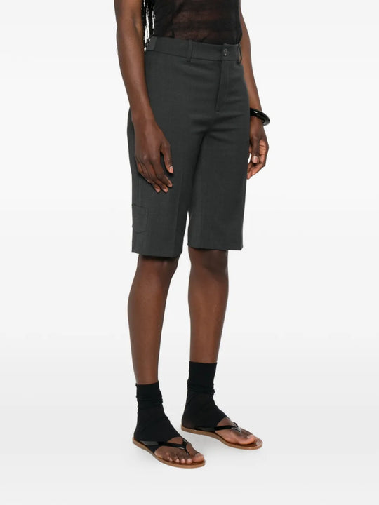 Grey shorts, full body view