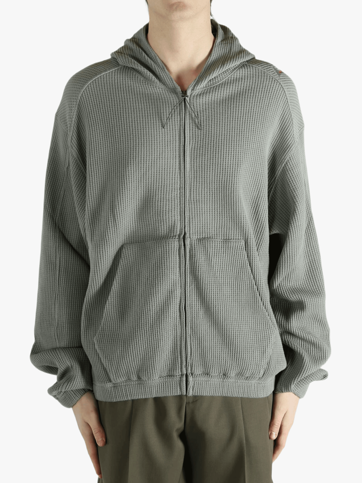ROA - Men Bee Sun Faded Organic Waffle Zip Up Hoodie – Atelier New