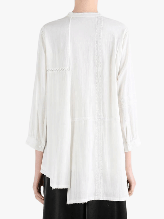 White shirt worn by a person, back view