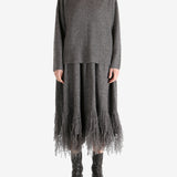 Grey top,full body view