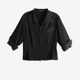 Black shirt, front view