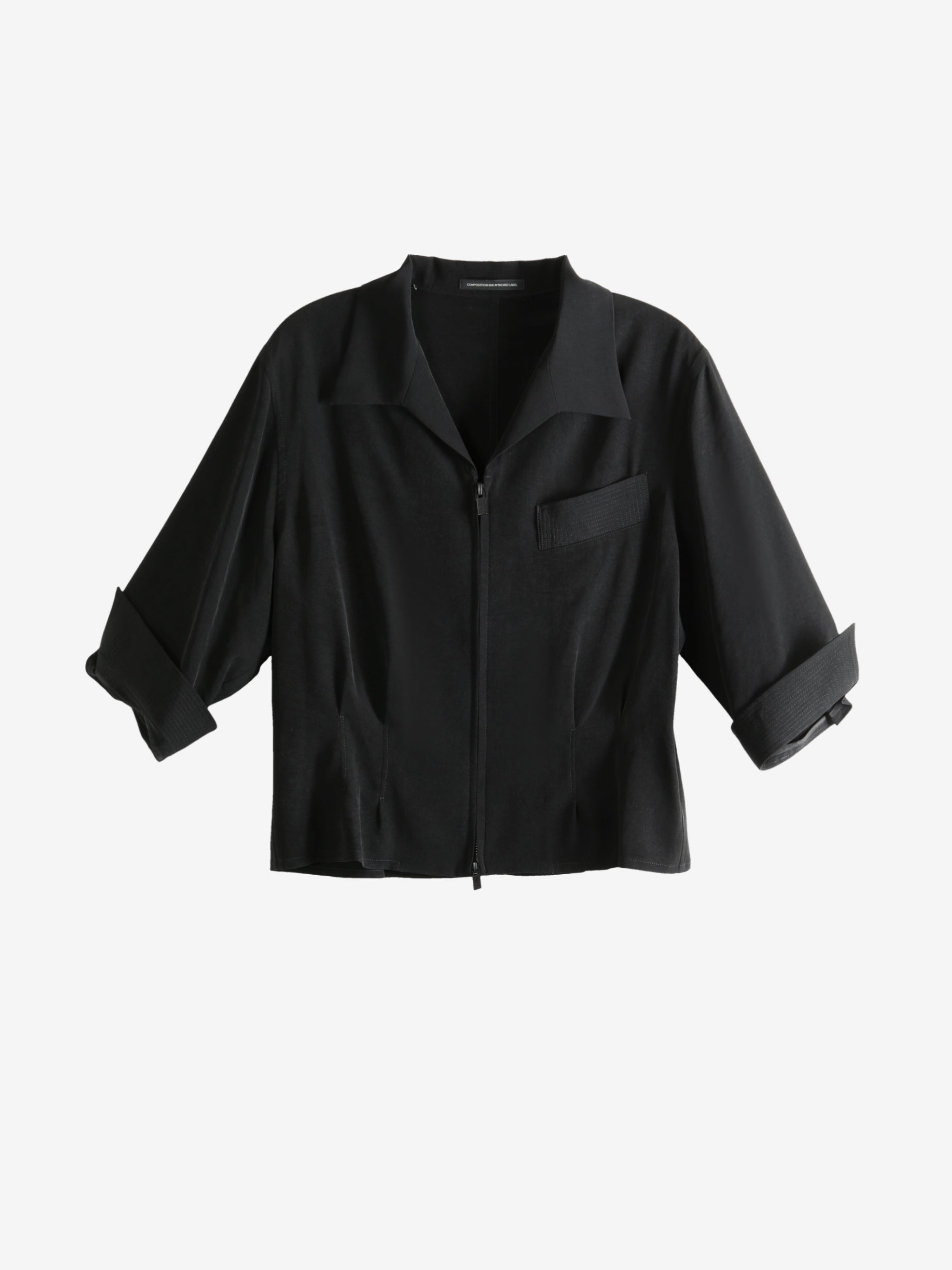 Black shirt, front view