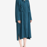 Navy dress, full body view