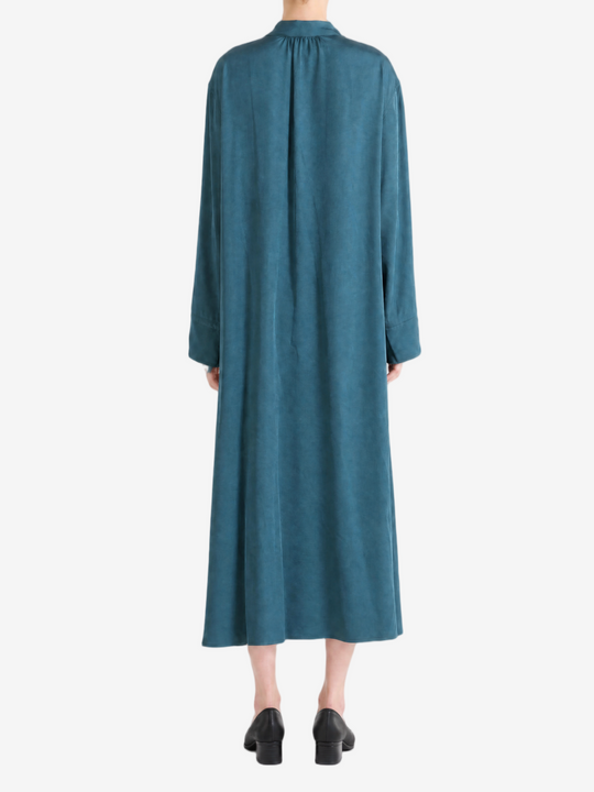 Navy dress, full body view