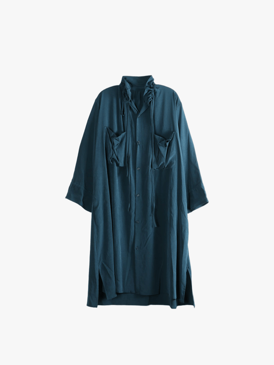 Navy dress, front view