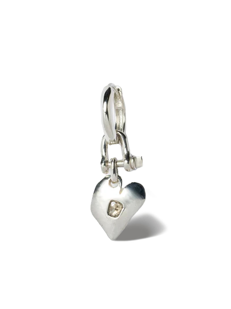 PARTS OF FOUR - Jazz's Solid Heart Earring (Extra Small, 0.2 CT, Tiny Faceted Diamond Slab, PA+FCDIA)