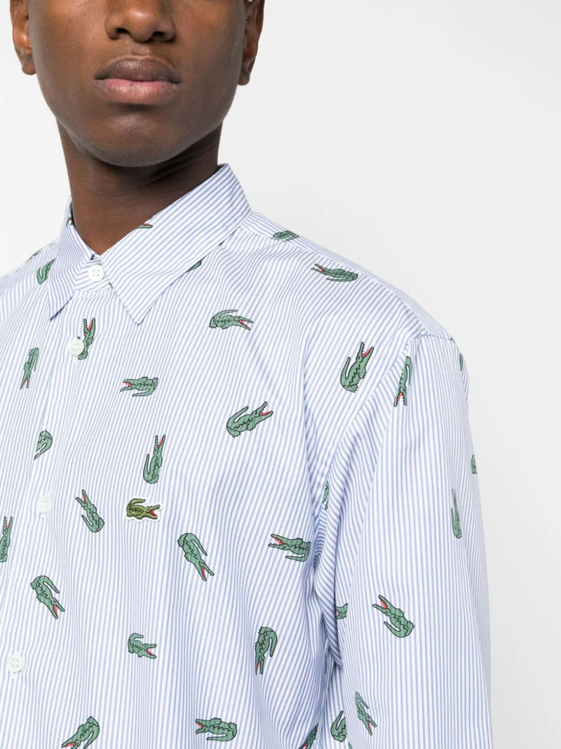 Lacoste white button down shirt deals