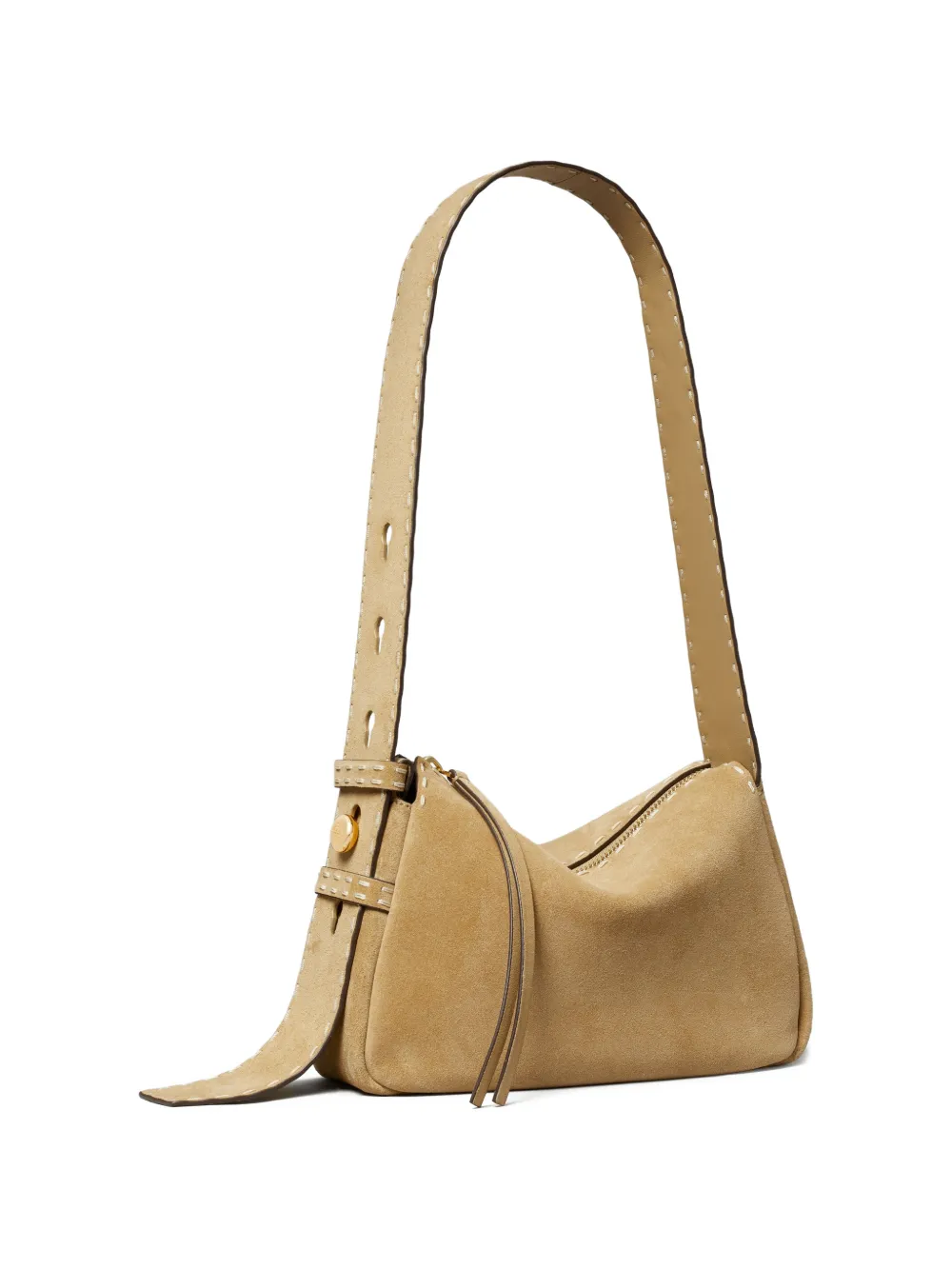 Tan bags, side view