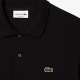 Close up of the black shirt, showing texture of the cotton fabric