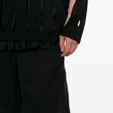 Black shorts worn by a person, showing the shorts's fit
