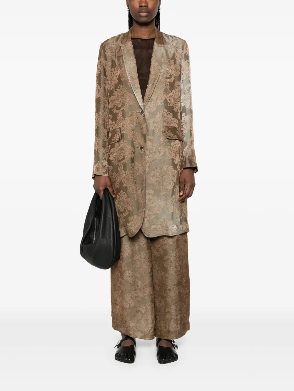 Brown coat,full body view