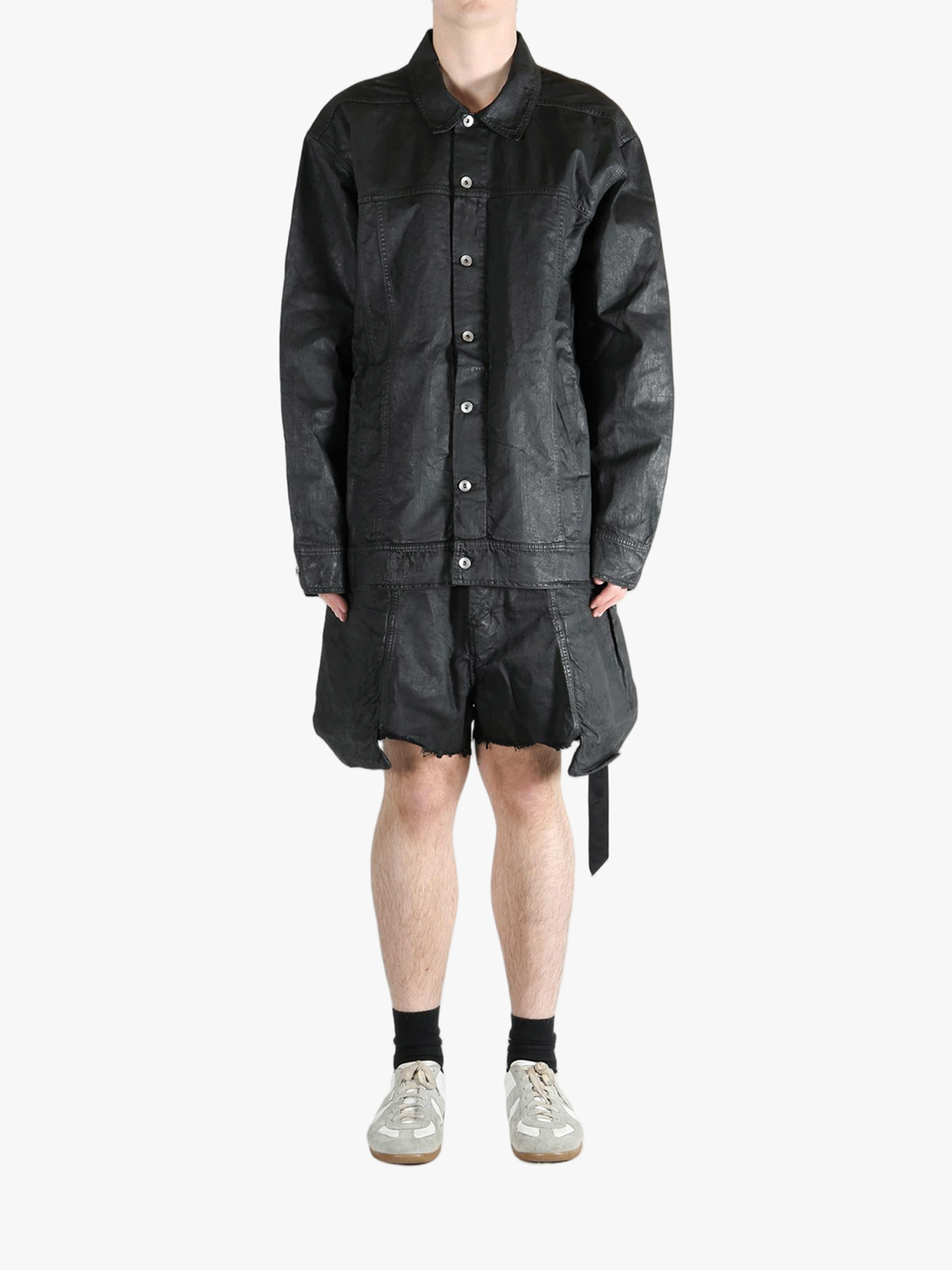 Black jackets-coats, full body view