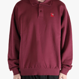 Red sweats-hoodies worn by a person, showing the fit