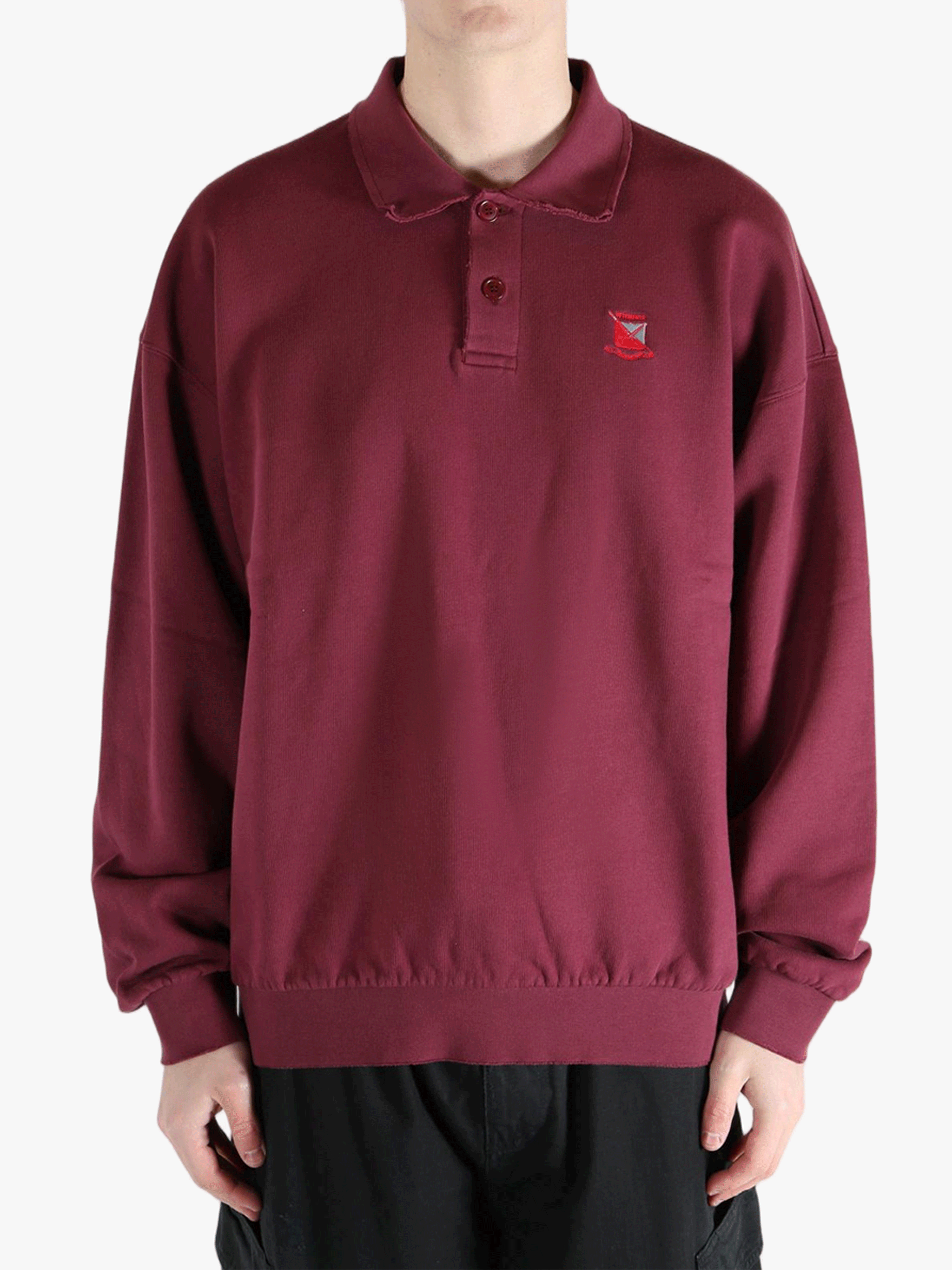 Red sweats-hoodies worn by a person, showing the fit