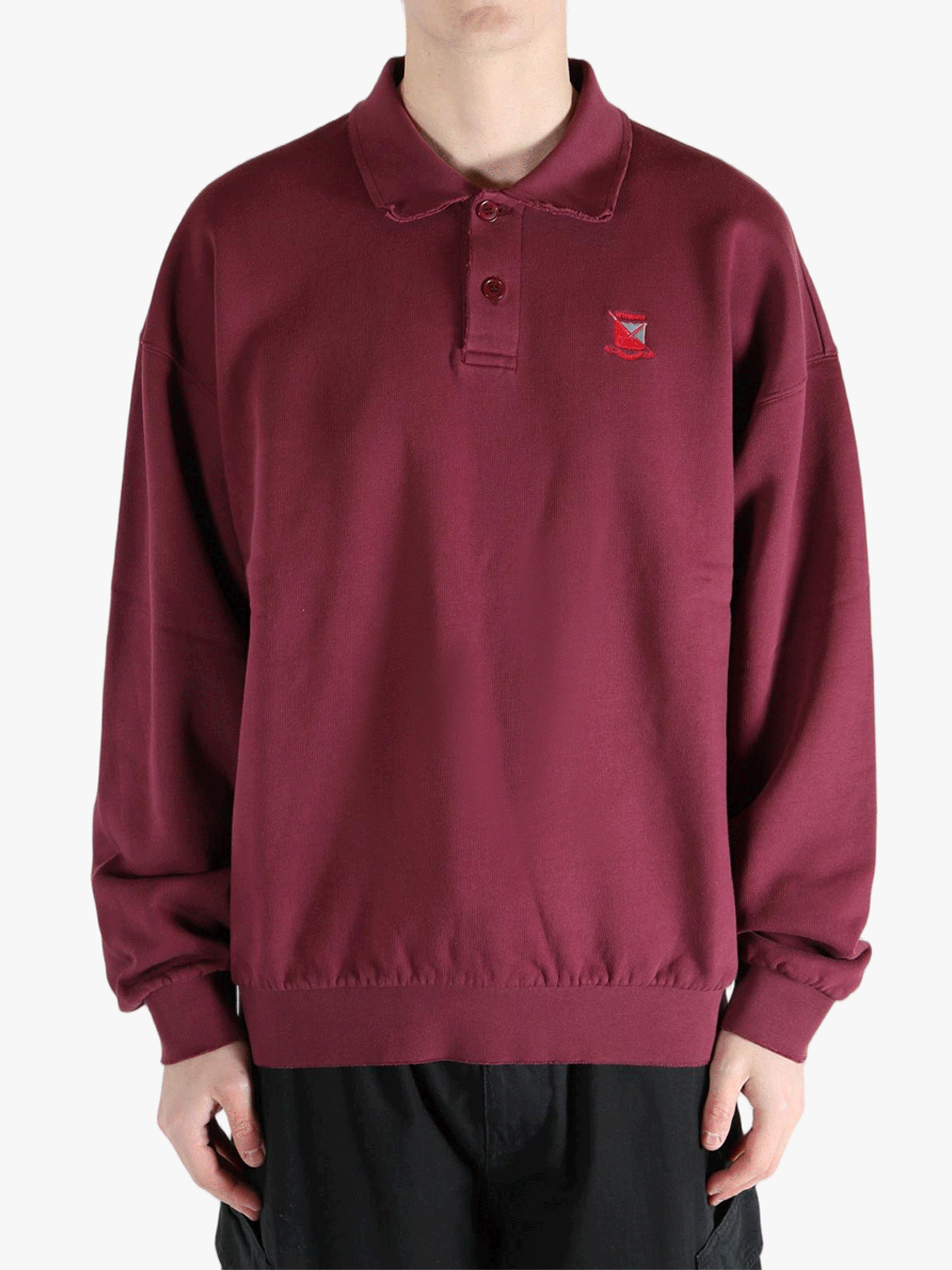 Red sweats-hoodies worn by a person, showing the fit