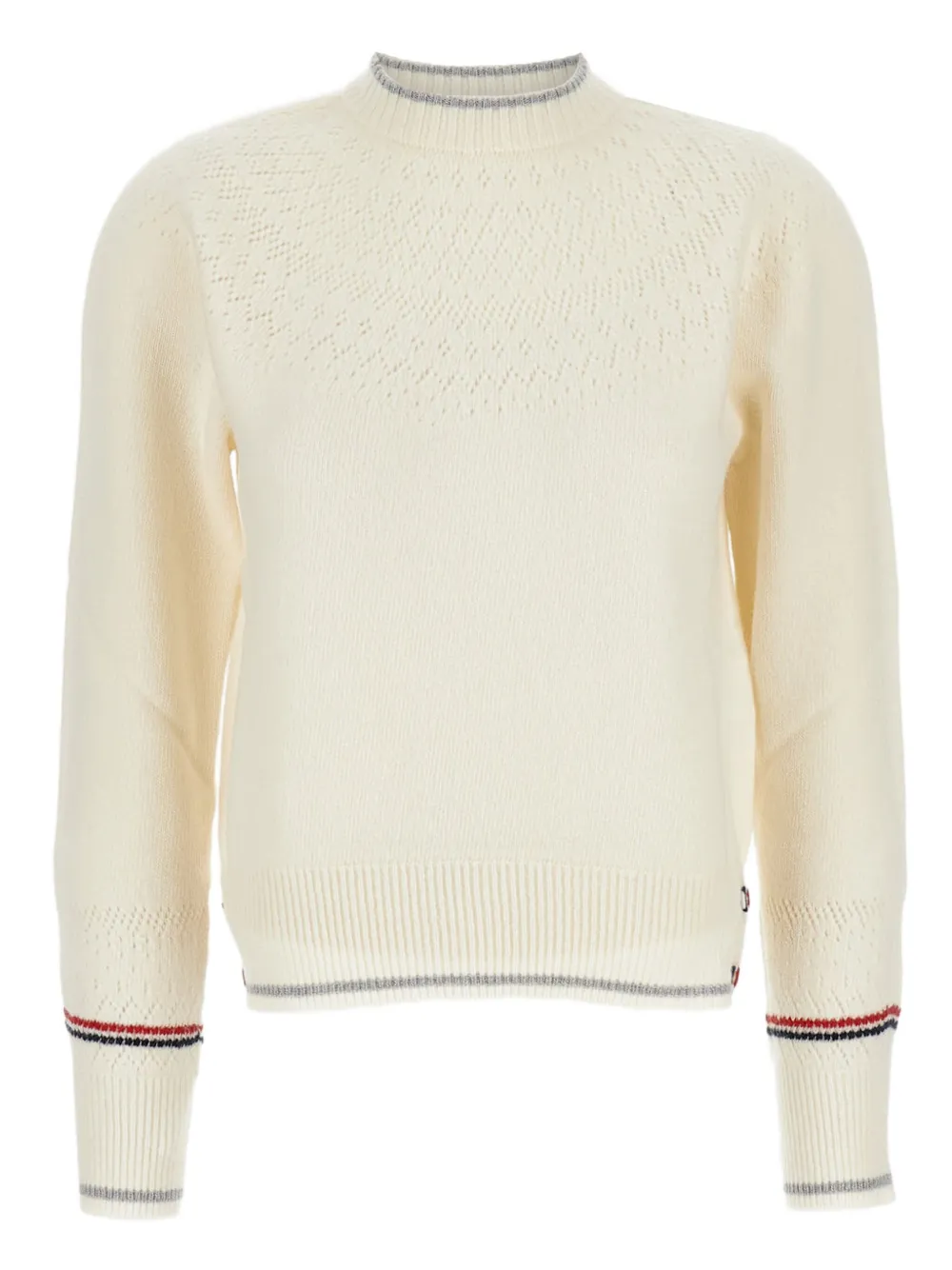 white knitwear, front view
