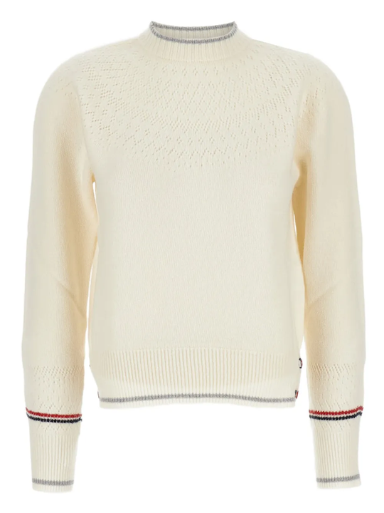 white knitwear, front view