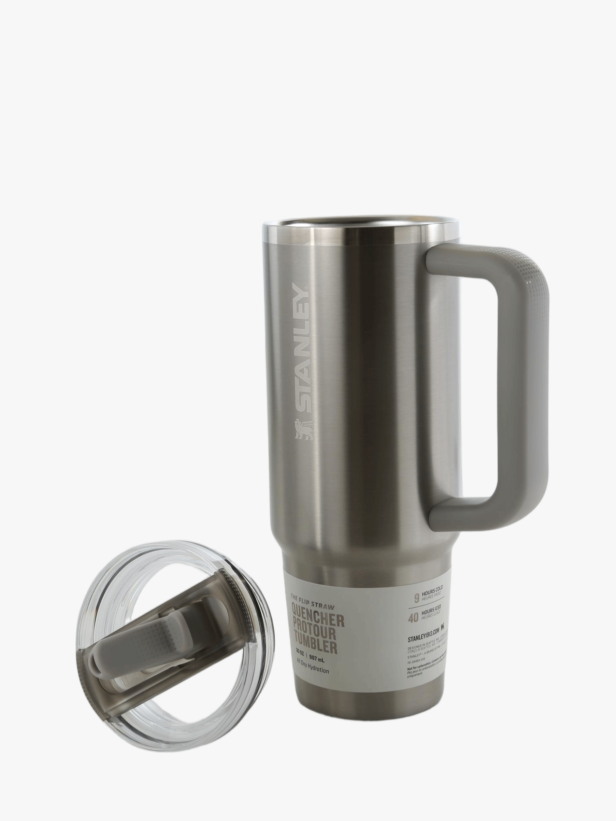 Grey product, front view