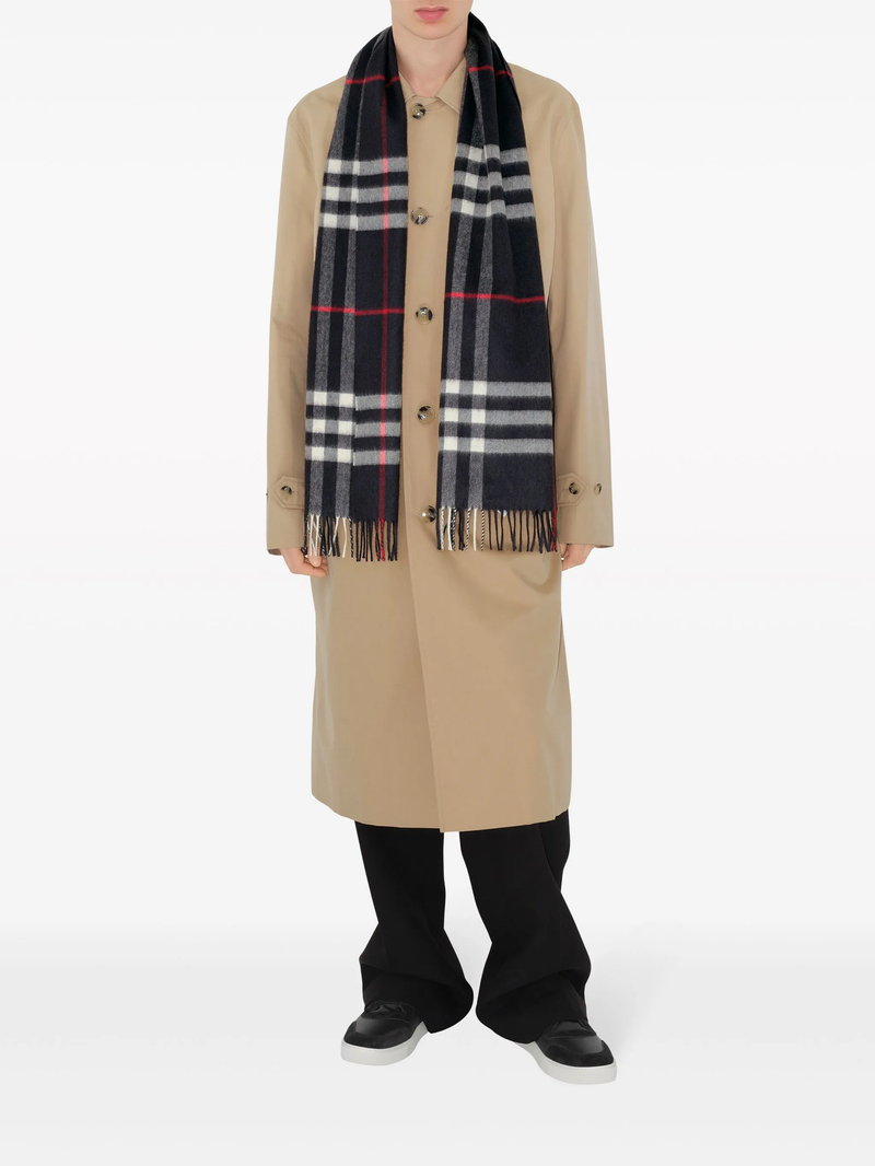 BURBERRY - Unisex Check Cashmere Scarf