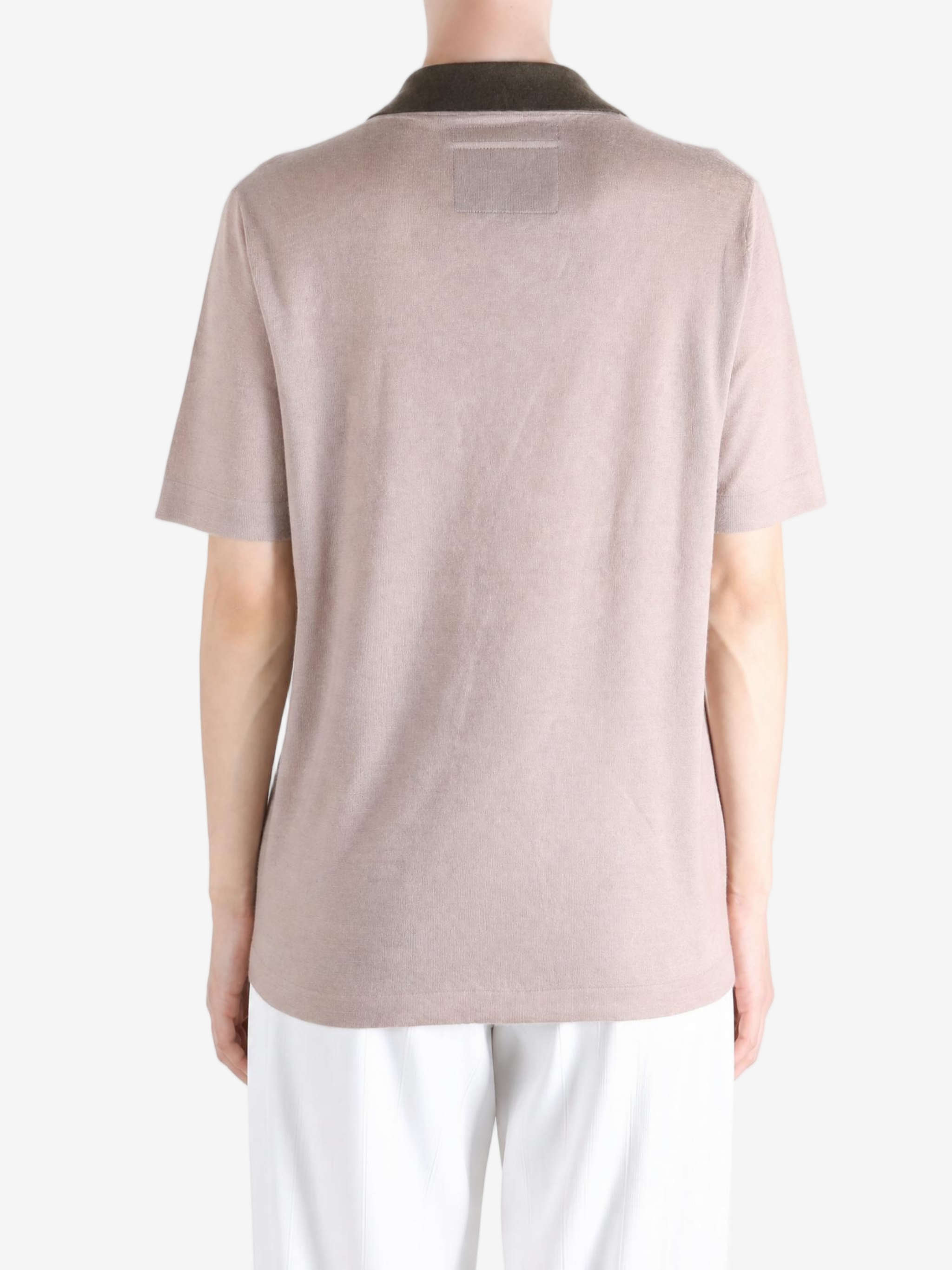 Tan t-shirt, full body view