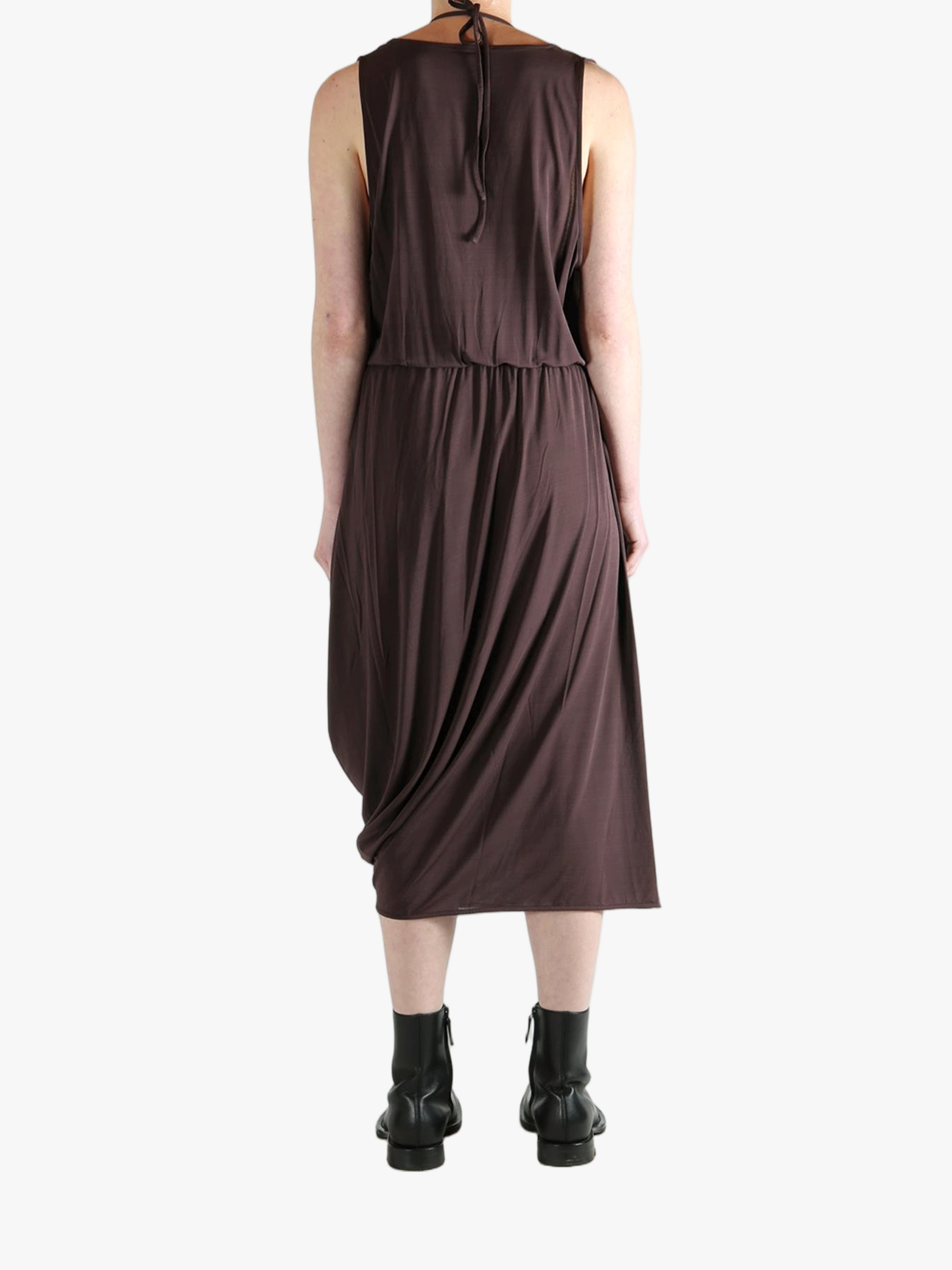 Brown dress, full body view