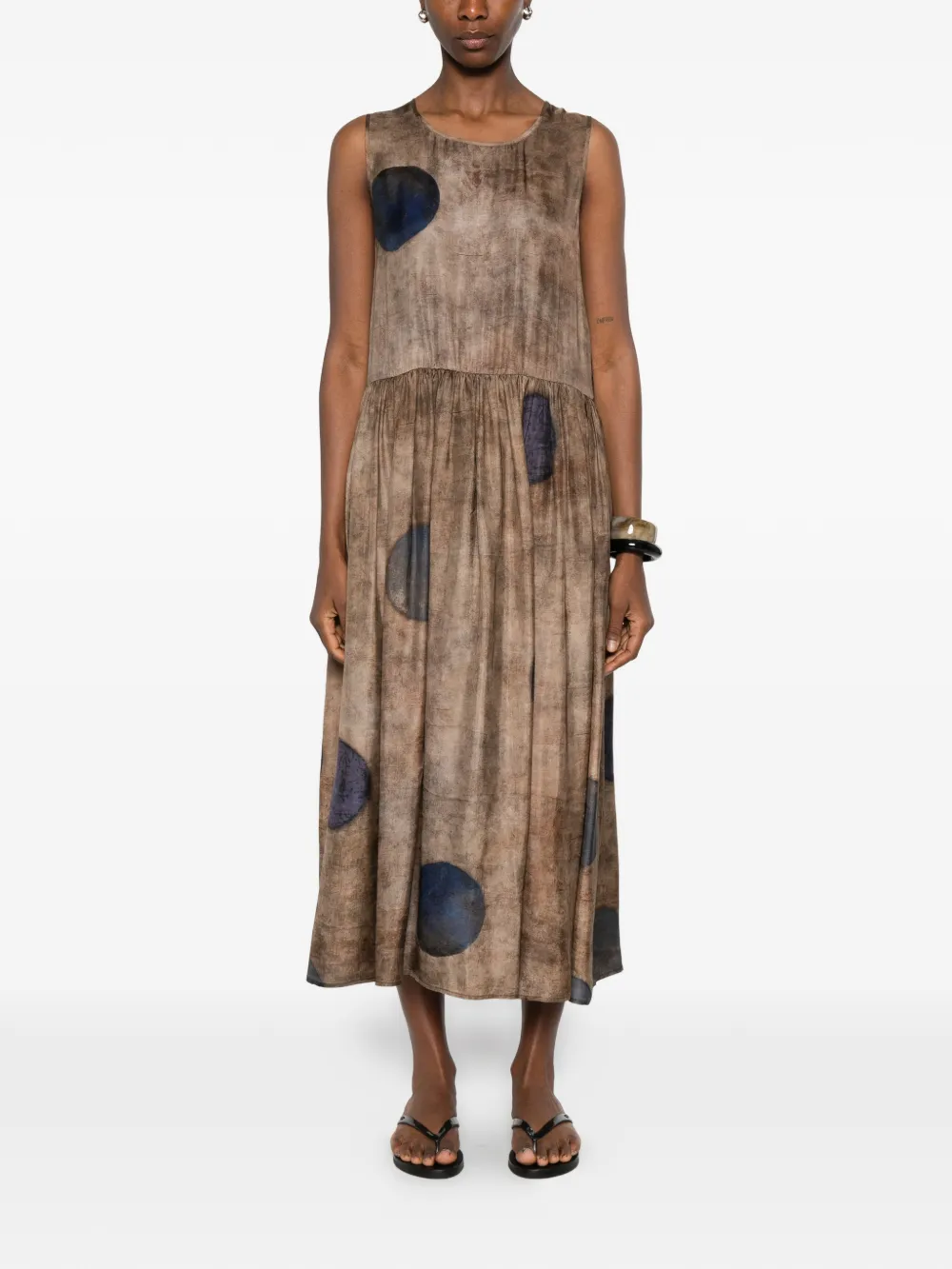 Brown dress, full body view